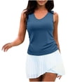 thumbnail image 1 of AherBiu Tank Tops for Women Stretch V Neck Sleeveless Ruched Slim Fitted Summer Tanks Going out Tops, 1 of 7
