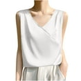 thumbnail image 1 of AherBiu Tank Tops for Women Wrap V Neck Sleeveless Lightweight Summer Casual Elegant Ladies Camisole Shirts, 1 of 3