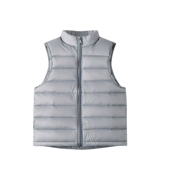 AherBiu Teen Boys Girls Clothes Puffer Vests Zip up Stand Collar Sleeveless Winter Coats Lightweight Quilted Jacket