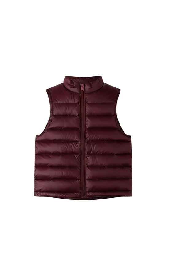 Teen Boys Girls Clothes Puffer Vests Zip up Stand Collar Sleeveless Winter Coats Lightweight Quilted Jacket