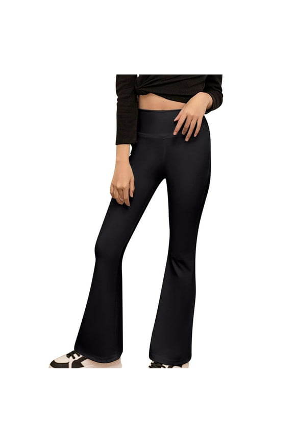 Teen Girls Clothes Flare Pants Dancing Leggings Stretchy High Waisted Bell Bottom Trousers
