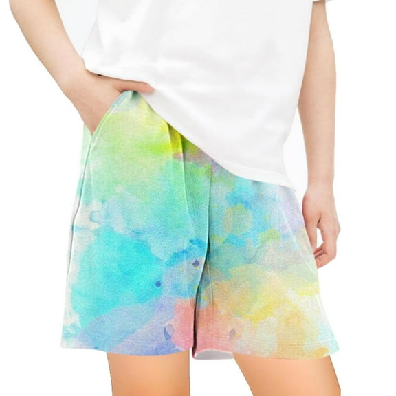 AherBiu Teen Girls Clothes Summer Shorts Tie-Dye Casual Loose Comfy Bottoms Shorts with Pockets