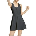 thumbnail image 1 of AherBiu Tennis Dresses for Women Activewear Racerback Zipper Round Neck 2 in 1 Jumpsuit Lightweight Workout Rompers, 1 of 7