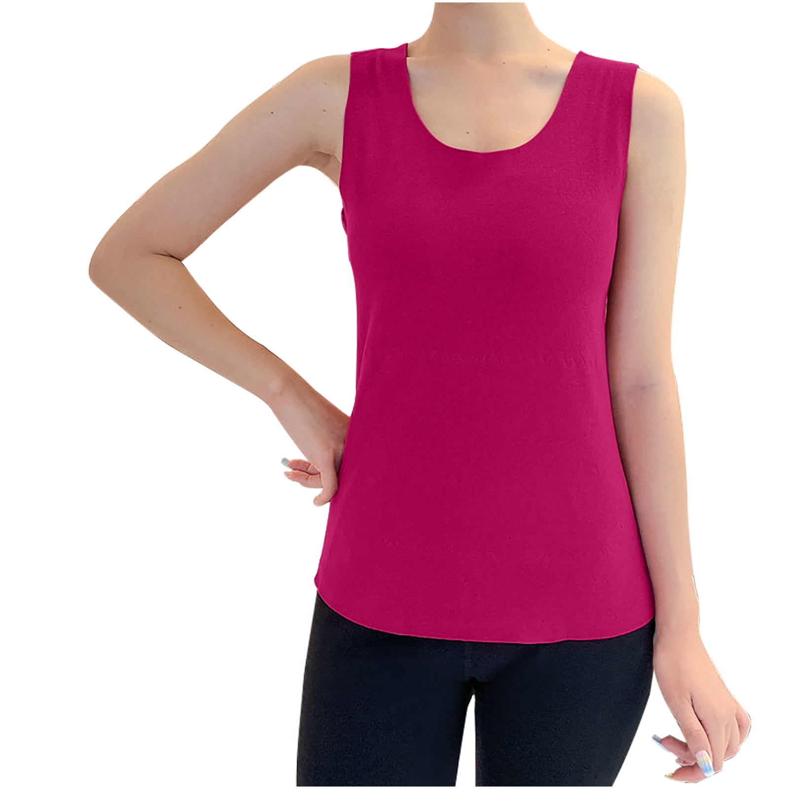 AherBiu Thermal Warm Tank Tops for Women Sleeveless Undershirts Winter Basic Layer Pajamas Top