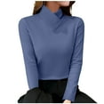 thumbnail image 1 of AherBiu Thermal Warm Tops for Women Basic Layer Top Tee Shirts Slim Long Sleeve Turtleneck Blouse, 1 of 7