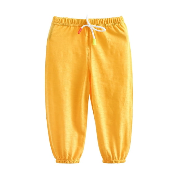 AherBiu Toddler Baby Clothes Summer Lightweight Pants for Boys Girls Elastic High Waisted Pajamas Trousers