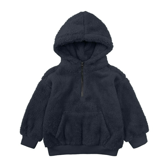 AherBiu Toddler Baby Clothes Unisex Boys Girls Sweatshirt Half Zip up Pullover Fleece Hoodie with Pocket