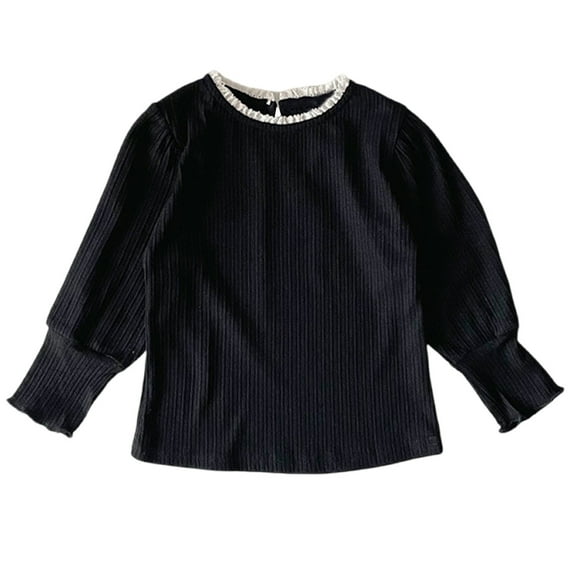 AherBiu Toddler Baby Girl Clothes Cute Blouse Long Sleeve Tops Crewneck Basic Layer Top Tees T Shirts