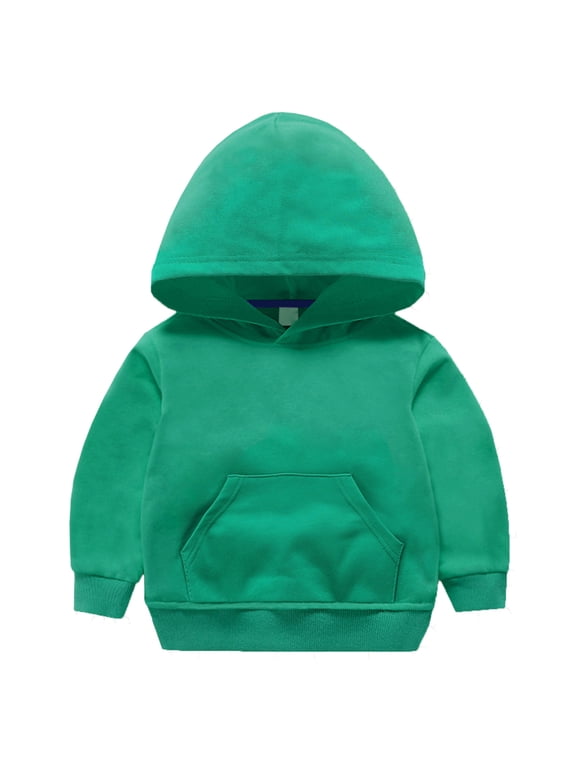 Toddler Boys Girls Sweatshirt Long Sleeve Hooded Unisex Kids Pullover Fall Casual Tops Hoodie Solid Color