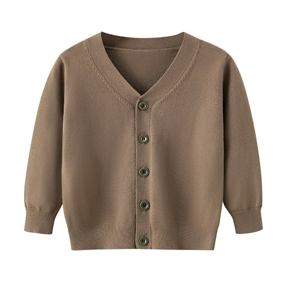 AherBiu Toddler Clothes Unisex Boys Girls Cardigans Sweaters Button down V Neck Knitted Outwear Coats