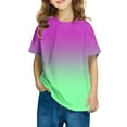 thumbnail image 1 of AherBiu Toddler Clothes Unisex Summer Tops Kid Boys Girls Short Sleeve Gradient Color Comfy T Shirts Basic Tees, 1 of 4