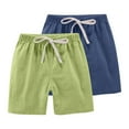thumbnail image 1 of AherBiu Toddler Girls Clothes 2 Pack Shorts Kids Summer Lightweight Drawstring High Waisted Basic Shorts, 1 of 6