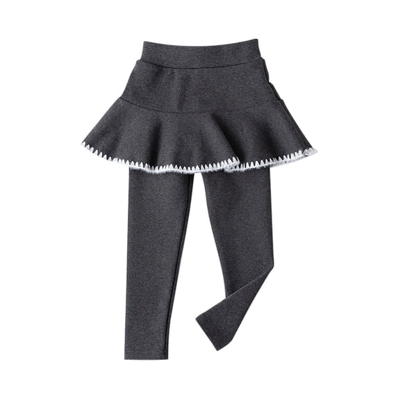 AherBiu Toddler Girls Clothes 2 in 1 Kids Skirts Leggings Thermal Warm High Waisted Slim Fitted Stretchy Winter Pants
