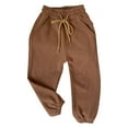 thumbnail image 1 of AherBiu Toddler Girls Clothes Drawstring Elastic High Waisted Sweatpants Joggers Pants with Pockets, 1 of 3