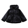 thumbnail image 1 of AherBiu Toddler Girls Clothes Fuzzy Plush Zip up Hooded Long Sleeve Thermal Warm Elastic Waist Coats, 1 of 2