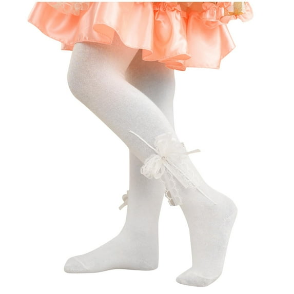 AherBiu Toddler Girls Clothes Lace Bow-Tie Pantyhose Leggings Tights Bottoms Stretchy Comfy Pants
