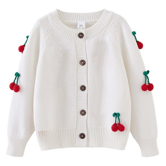 AherBiu Toddler Girls Clothes Open Front Cardigan Button down Crewneck Long Sleeve Knitwear Sweater Tops