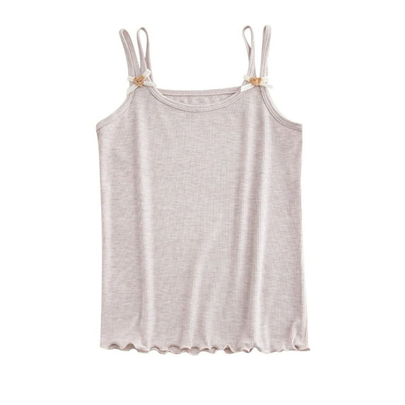 AherBiu Toddler Girls Clothes Tank Tops for Kids Teens Camisole Double Spaghetti Strap Sleeveless Cute Shirts