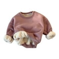 thumbnail image 1 of AherBiu Toddler Girls Clothes Winter Tops Unisex Crewneck Sweatshirt Fleece Lined Pullover Shirts, 1 of 3