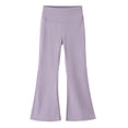 thumbnail image 1 of AherBiu Toddler Girls Flare Leggings Kids Teens Yoga Pants Stretch High Waisted Athletic Workout Bell Bottom Pants(4-5 Years,Purple), 1 of 9