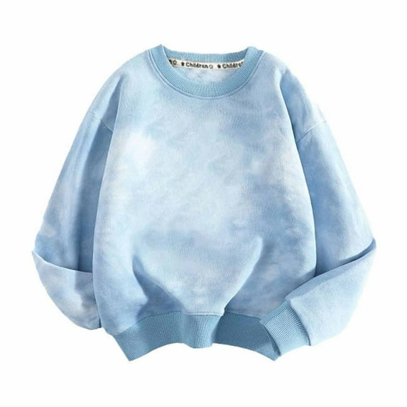 AherBiu Toddler Girls Sweatshirt Crewneck Long Sleeve Fall Pullover Casual Tie-Dyeing Kids Sweatshirts