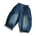 thumbnail image 1 of AherBiu Toddler Kids Clothes Girls Jeans Vintage Casual Loose Denim Pants Elastic Waisted Trousers, 1 of 2