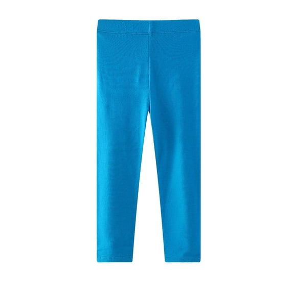 AherBiu Toddler Kids Girls Pants Tight Slim Fitted Stretch Comfy Cotton Layer Bottoms Leggings(5-6 Years,Blue)