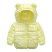 AHERBIU Toddler Puffer Jackets Unisex Winter Coats Lightweight Zip up Ear Hooded Boys Girls Quilted Outwear