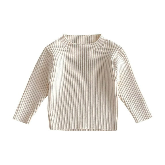 AherBiu Toddler Sweater Boy Girl Ribbed Knitted Crewneck Baby Pullover Long Sleeve Newborn Infant Sweaters