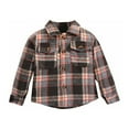 thumbnail image 1 of AherBiu Toddlers Plaid Jackets Shacket Long Sleeve Button down Lapel V Neck Baby Shirt Coats, 1 of 7