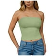 thumbnail image 1 of AherBiu Tube Tops for Women off Shoulder Sleeveless Summer Tank Tops Bustier Basic Layer Top Tees Camisole Shirts, 1 of 5