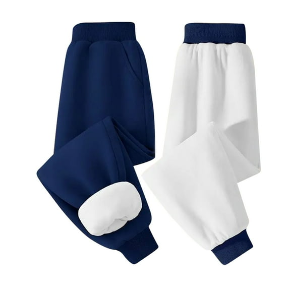 AherBiu Unisex Girls Boys Sweatpants Teens Jogger Pants Fleece Lined Thermal Warm High Waisted Winter Clothes