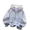 thumbnail image 1 of AherBiu Unisex Sunproof Jacket Summer Lightweight Kids Teens Girls Boys Zip up Hooded Long Sleeve Outwear(12-13 Years,Light Blue), 1 of 5