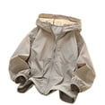 thumbnail image 1 of AherBiu Unisex Sunproof Jacket Summer Lightweight Kids Teens Girls Boys Zip up Hooded Long Sleeve Outwear(14-15 Years,Khaki), 1 of 5