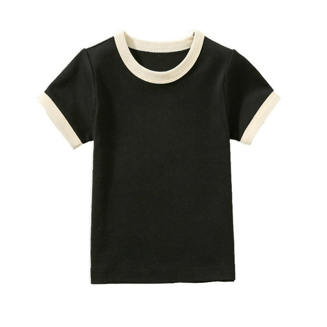 AherBiu Unisex Toddler Girls Boys Clothes Cotton Summer Short Sleeve Tops Crewneck Basic Top Tees Shirts