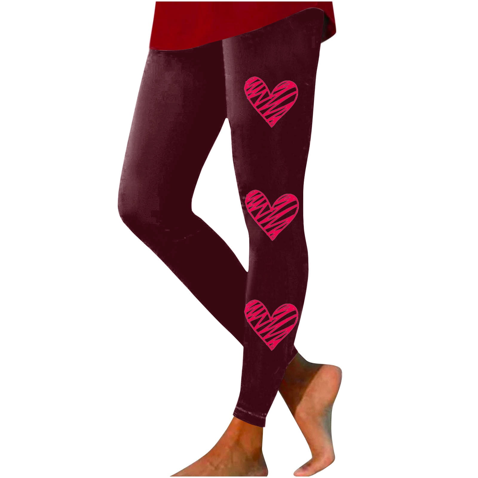 AherBiu Valentine's Day Yoga Leggings for Womens Stretch Clover