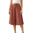 thumbnail image 1 of AherBiu Wide Leg Capri Pants for Women Flowy Boho Capris Drawstring High Waisted Lightweight Beach Capris, 1 of 8