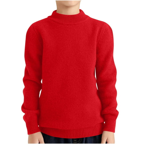 AherBiu Winter Clothes for Boys Girls Sweaters Unisex Teens Long Sleeve Crewneck Warm Comfy Knitted Pullover Undershirt