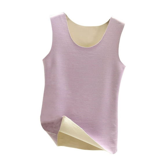 AherBiu Winter Tank Tops for Women Thermal Warm Vest Sleeveless Comfy Basic Layer Tops Solid Color