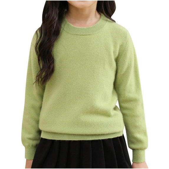 AherBiu Winter Tops for Teen Girls Boys Crewneck Sweaters Comfy Warm Baby Clothes Long Sleeve Pullover Shirt