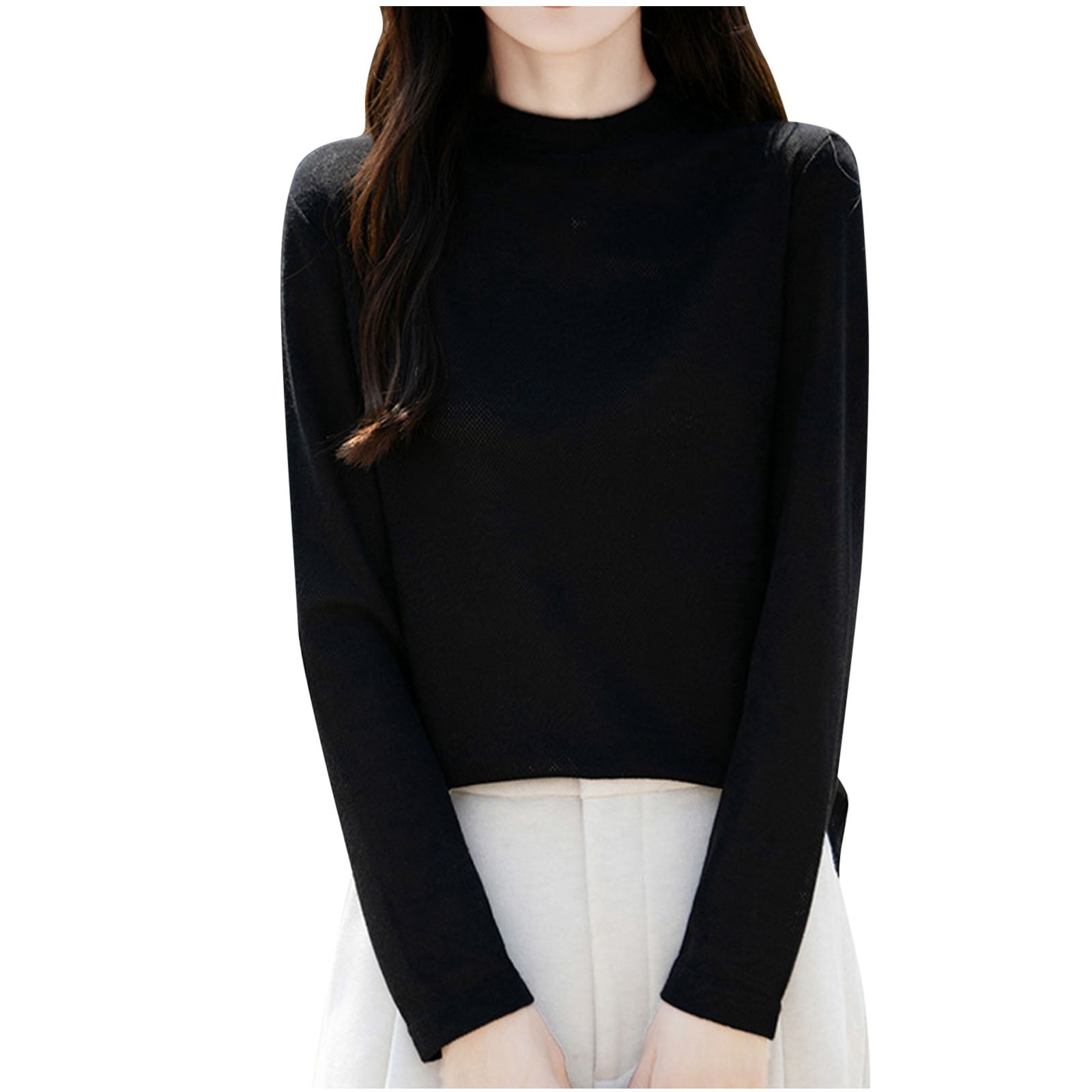 AherBiu Winter Tops for Women Thermal Warm Comfy Long Sleeve Tops 