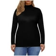 thumbnail image 1 of AherBiu Winter Tops for Women Turtleneck Lightweight Basic Layer Comfy T Shirts Long Sleeve Top Tees Undershirt, 1 of 5