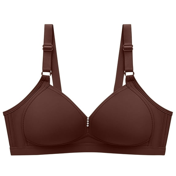 AherBiu Wireless Bras for Women Buckle Closure Full Coverage Bralettes with Adjustable Strap Everyday Bra