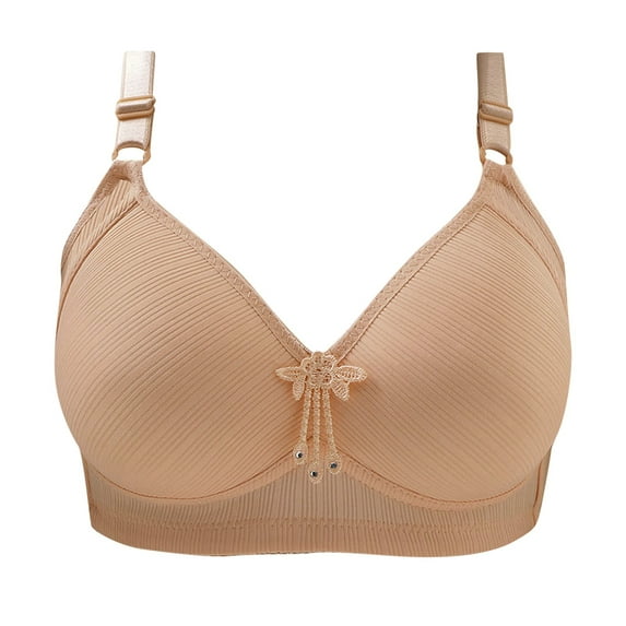 AherBiu Wireless Bras for Women Lingeries Deep V Neck Gathered Everyday Bra Buckle Closure Bralettes