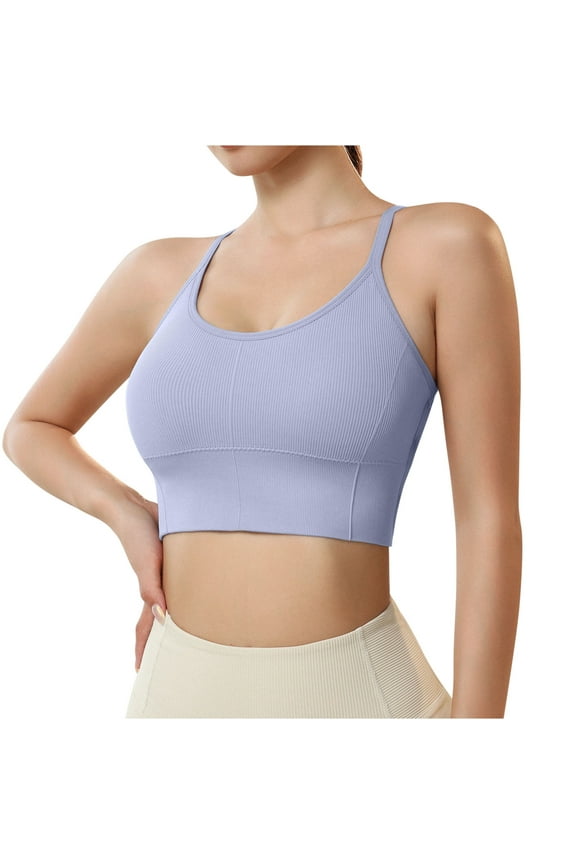 Women's Lingerie Sleep Lounge Bralette Crossover Back Yoga Bras Tops for Women Ribbed Wireless Wireless Bra