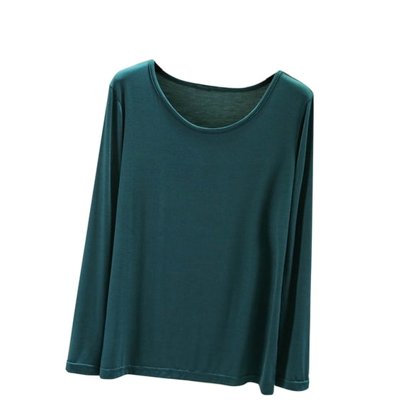 AherBiu Women's Pajama Tops Long Sleeve Crewneck Basic T Shirts Fall Loose Soft Comfy Pjs Top Sleep Shirt
