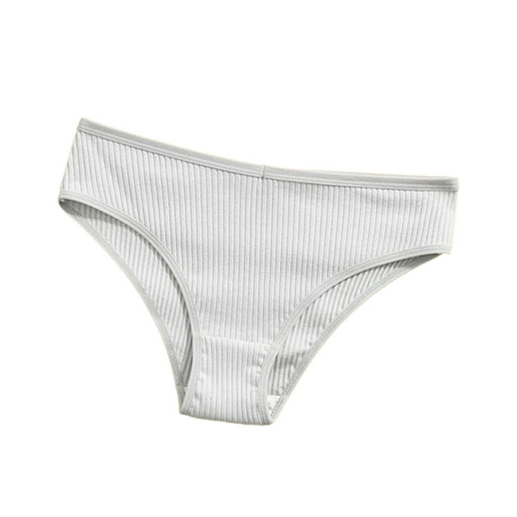 AherBiu Women's Underwear Cotton Ribbed Seamless High Cut Briefs Stretch Breathable Ladies Panties