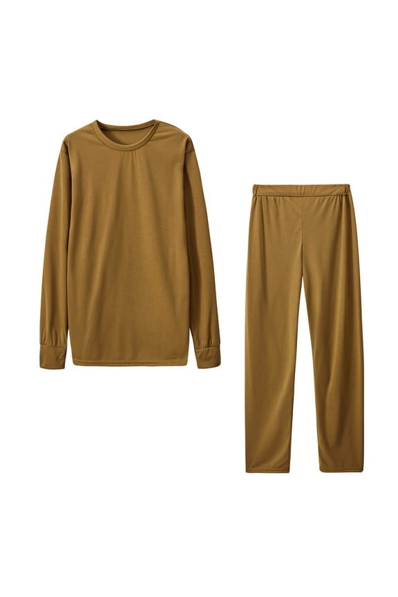 Womens 2 Piece Pajamas Outfits Long Sleeve Tshirts with Bottom Pants Comfy Solid Color Sleepwear Sets