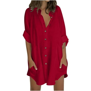 AherBiu Womens Button down Shirts Long Sleeve Oversized Tops for Women High Neck Fall Casual Blouse