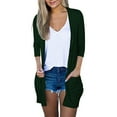 thumbnail image 1 of AherBiu Womens Cardigan Tops Long Sleeve Open Front Mid-Long Outwear with Pockets Spring Clothes, 1 of 6